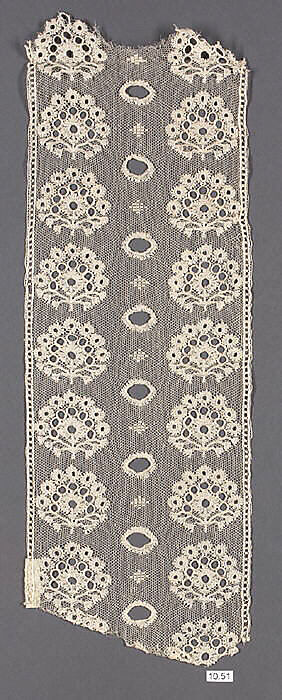 Piece, Bobbin lace, French, Lille 
