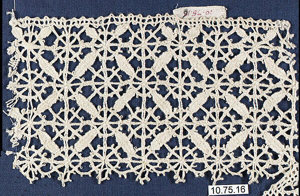 Insertion, Bobbin lace, Italian, Sicily 