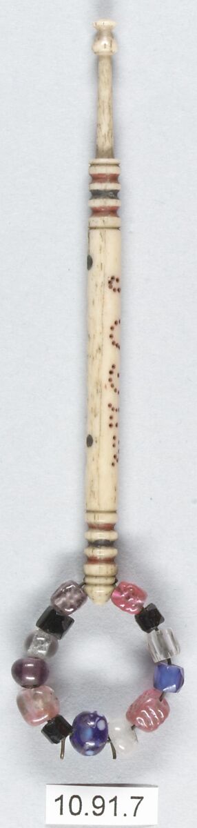 Bobbin, Bone and beads, British, Bedfordshire 