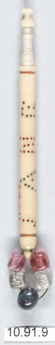 Bobbin, Bone and beads, British, Bedfordshire 