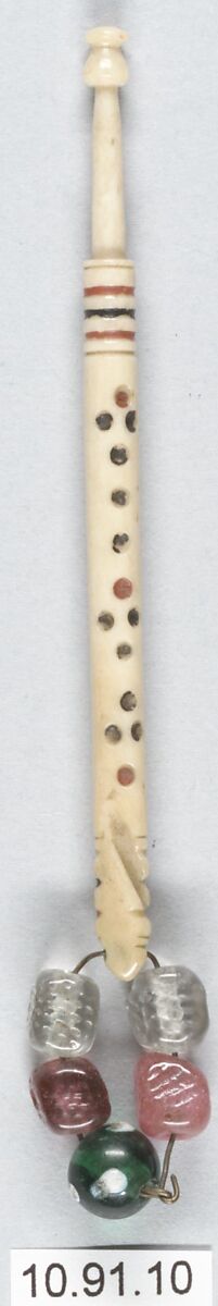 Bobbin, Bone and beads, British, Bedfordshire 