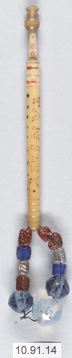 Bobbin, Bone and beads, British, Bedfordshire 