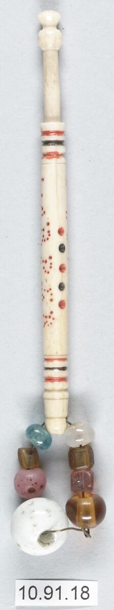 Bobbin, Bone and beads, British, Bedfordshire 