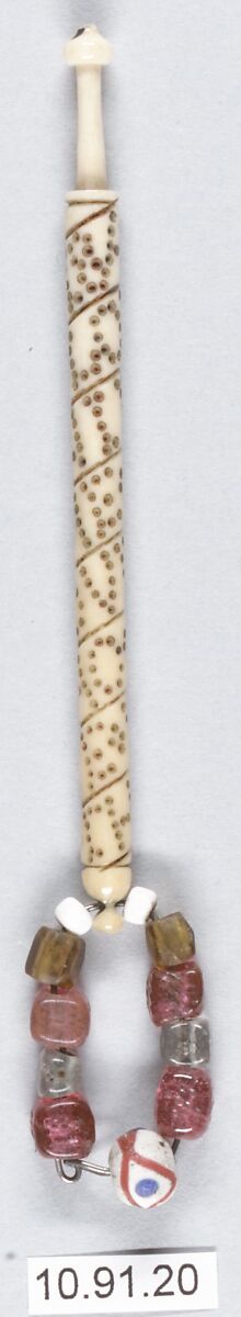 Bobbin, Bone and beads, British, Bedfordshire 