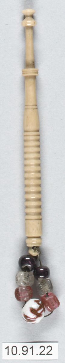 Bobbin, Bone and beads, British, Buckinghamshire 