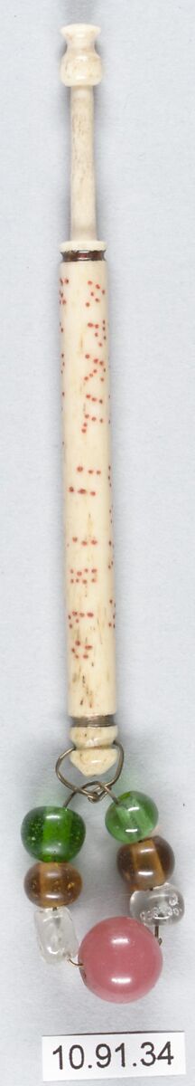 Bobbin, Bone and beads, British, Buckinghamshire 