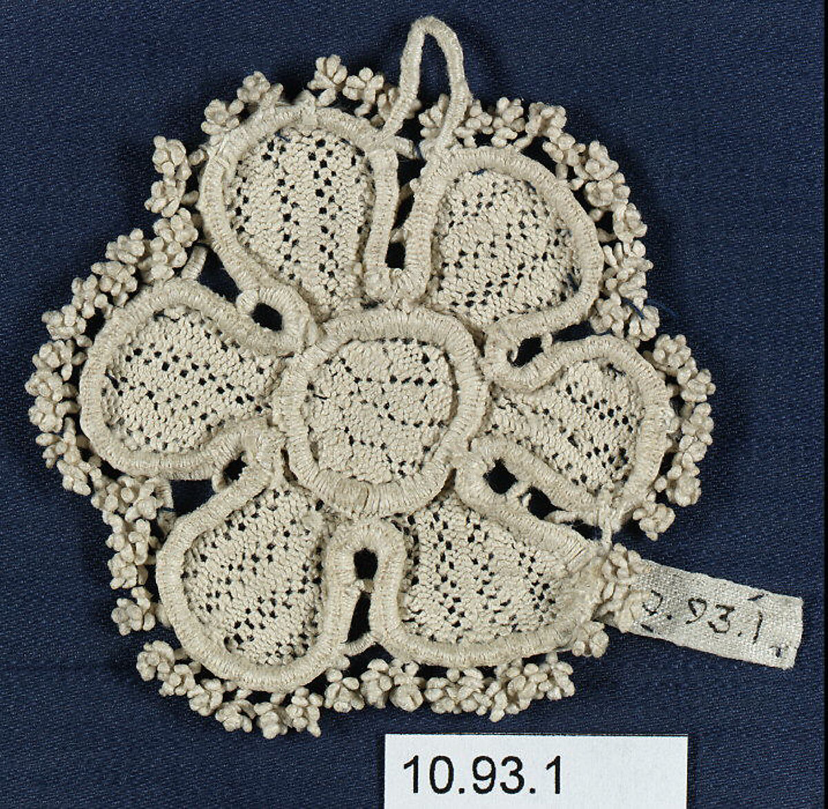 Rosace (one of five), Needle lace, Italian 