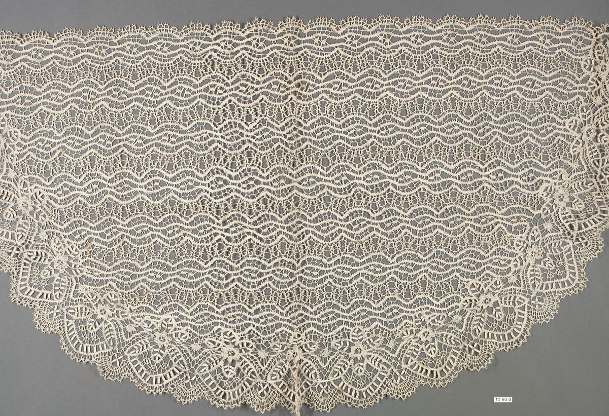 Veil, Bobbin lace, British, Bedfordshire 