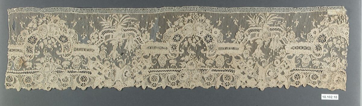 Fragment, Needle lace, point d’Alençon, French