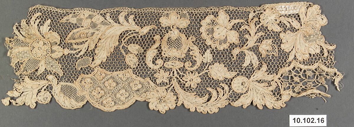 Fragment, Needle lace, point d'Argentan, French 