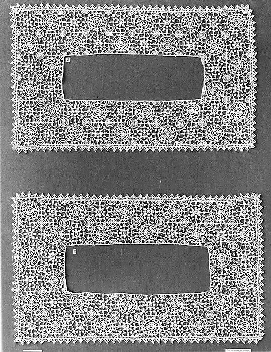 Border (one of a pair), Needle lace, Italian 