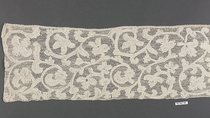 Flounce, Needle lace, Italian, Burano 