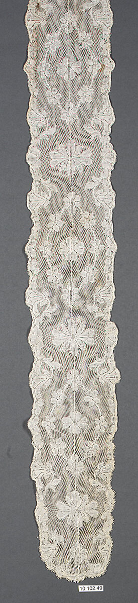 Barbe (one of three pieces), Bobbin lace, French 