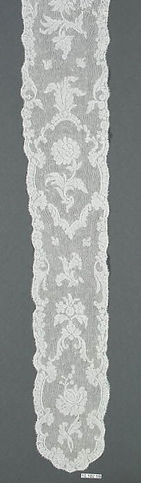 Pieced cap border with tabs, Bobbin lace, French 