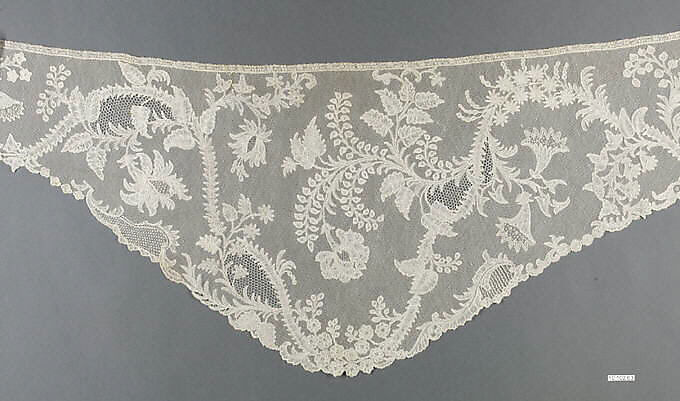 Fichu, Bobbin lace, point d'Angleterre, Flemish 