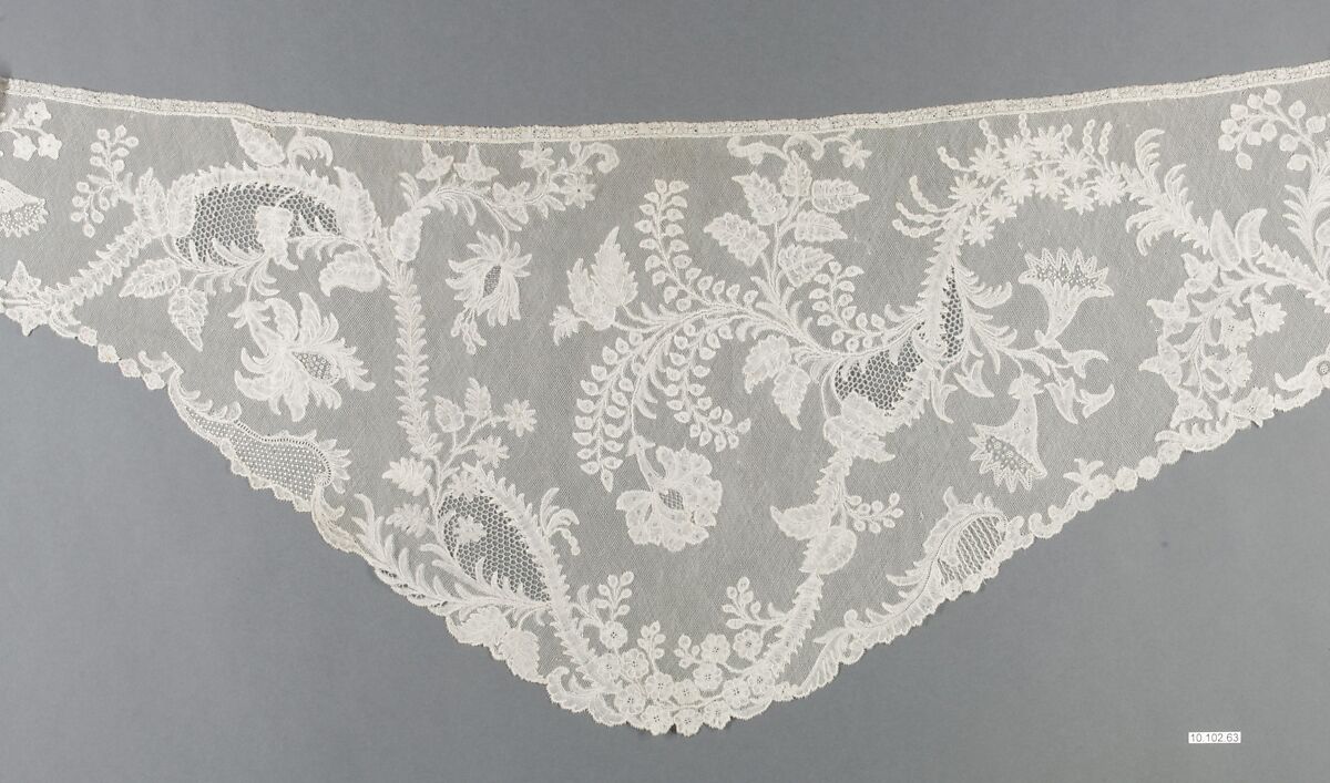 Fichu, Bobbin lace, point d'Angleterre, Flemish
