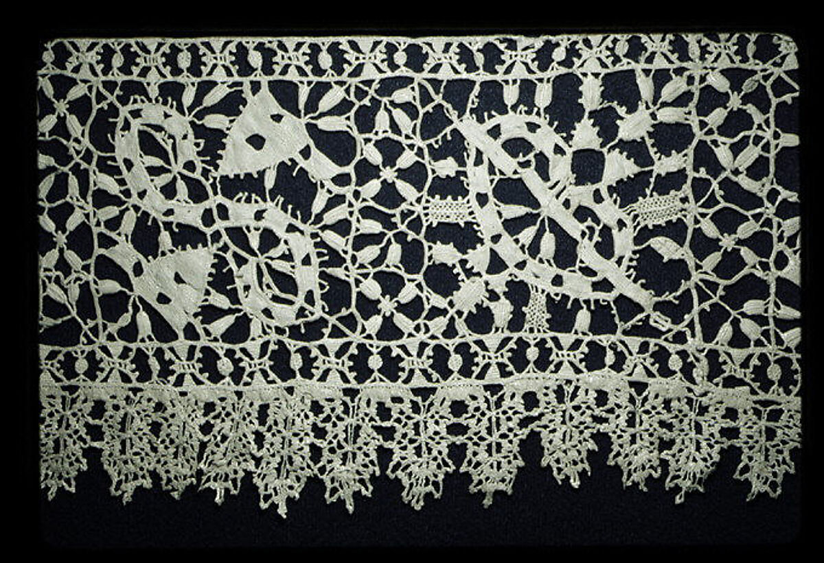 Fragment, Needle lace, punto in aria, Italian