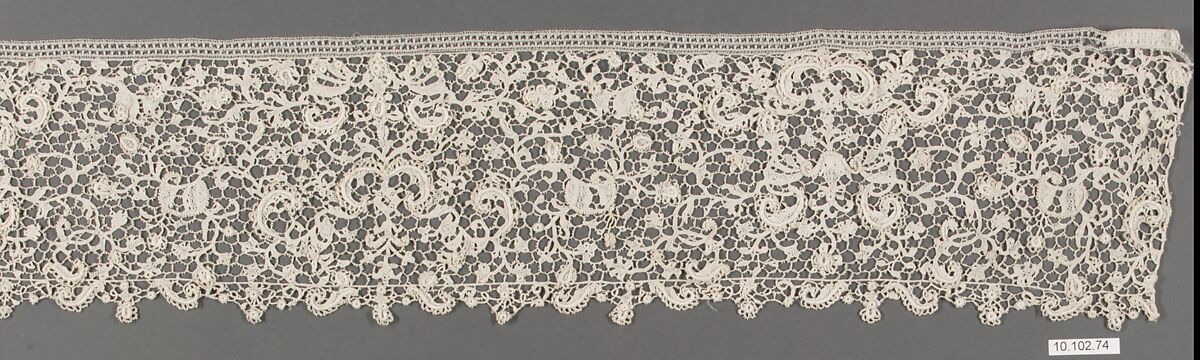 Fragment, Needle lace, Italian or French