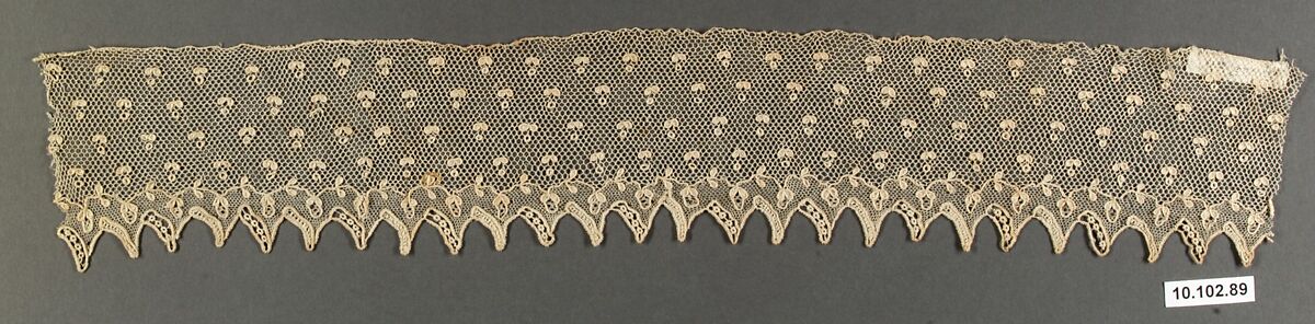 Fragment, Needle lace, point d’Alençon, French 