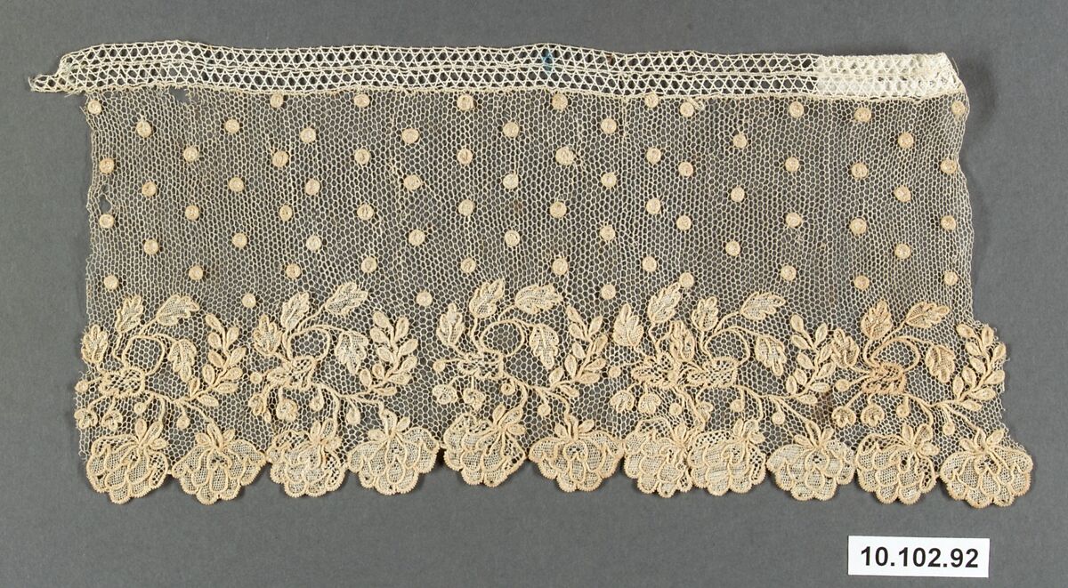 Fragment, Needle lace, point d’Alençon, French 