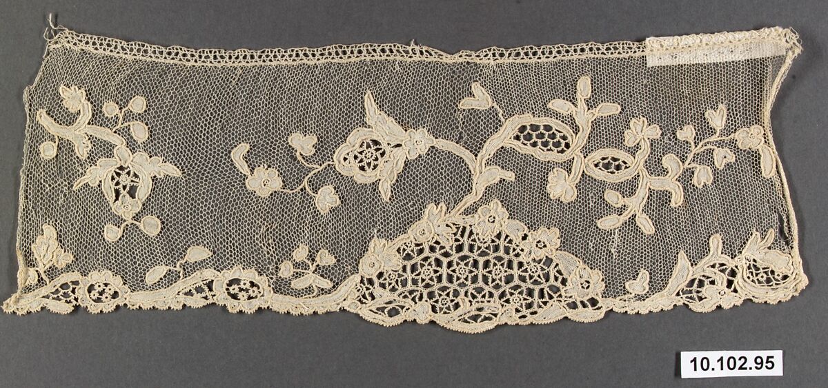 Piece, Needle lace, point d’Alençon, French 