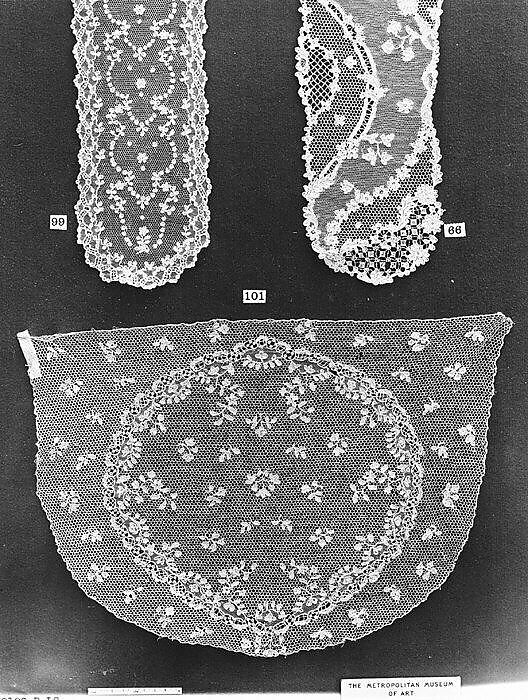 Cap crown, Needle lace, point d’Alençon, French