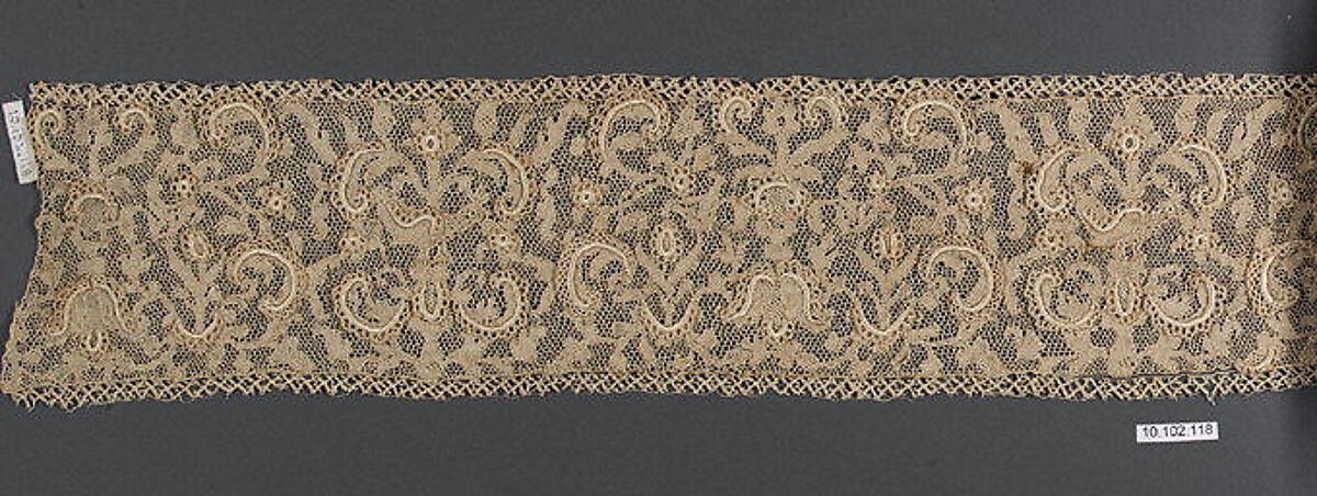 Fragment, Needle lace, Italian, Venice 