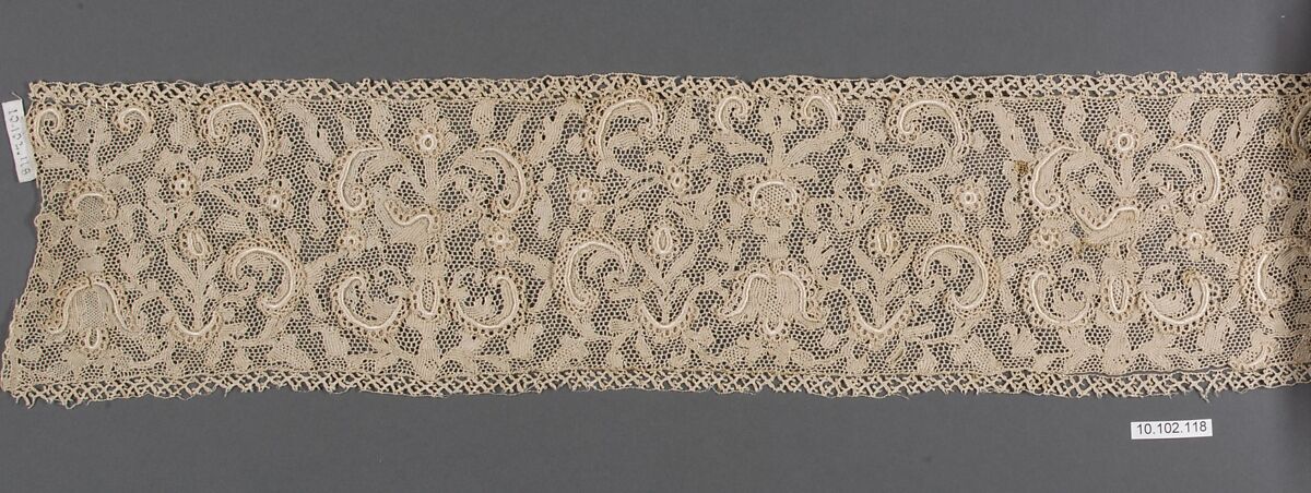 Fragment, Needle lace, Italian, Venice