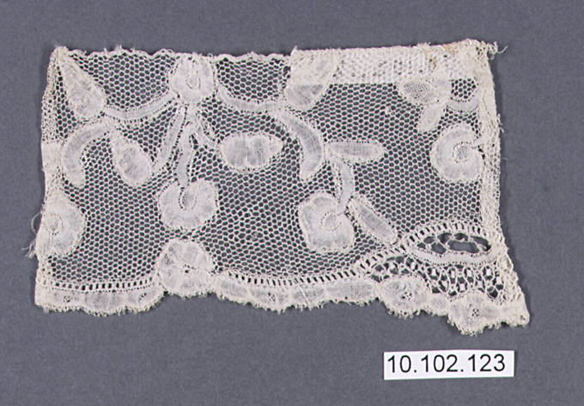 Fragment, Bobbin lace, point d'Angleterre, Flemish 