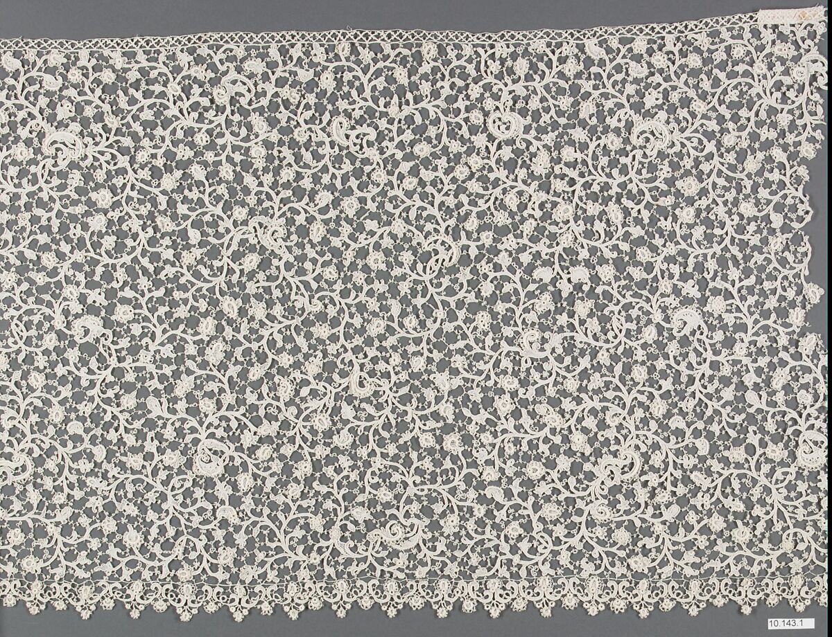 Flounce, Needle lace, Italian, Venice