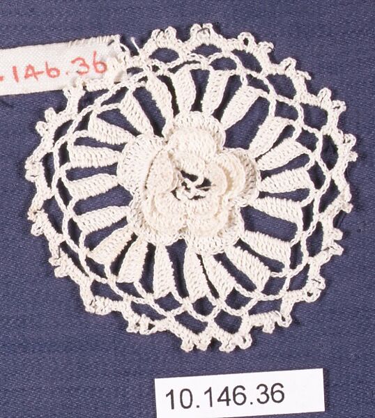 Medallion (one of four), Crochet, Swiss