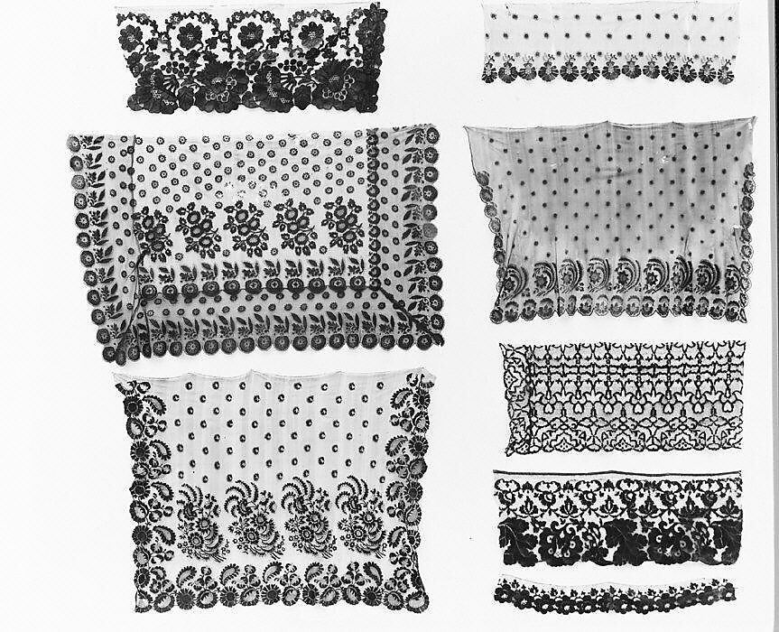 Fragment of flounce, Bobbin lace, Spanish