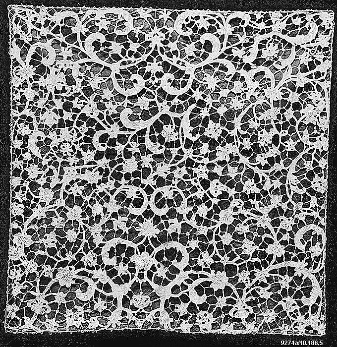 Chalice veil, Needle lace, Point plat, Italian, Venice 