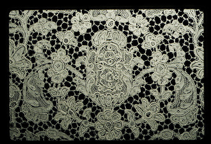 Cap crown, Needle lace, point d'Argentan, French