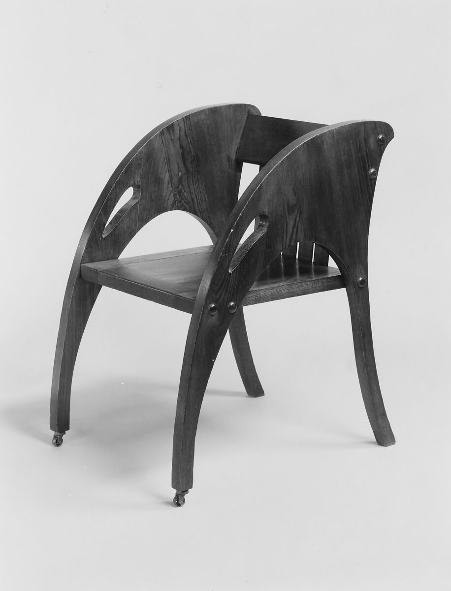 Armchair, J. S. Ford, Johnson and Company (American, 1867–1902), Oak, poplar, American