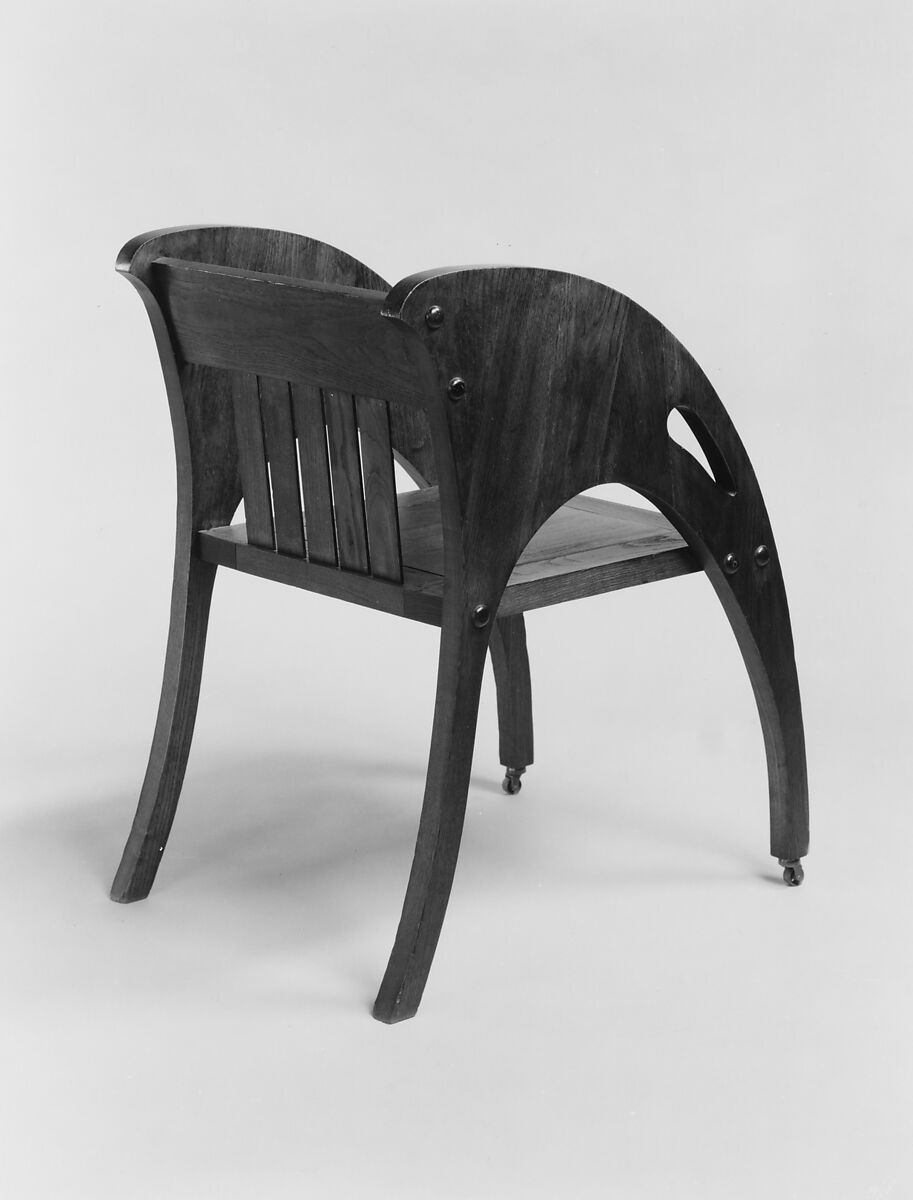 Armchair, J. S. Ford, Johnson and Company (American, 1867–1902), Oak, poplar, American