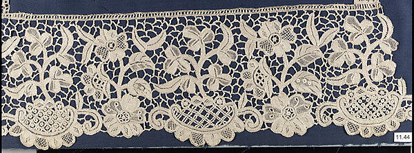 Fragment, Needle lace, Irish, Youghal 