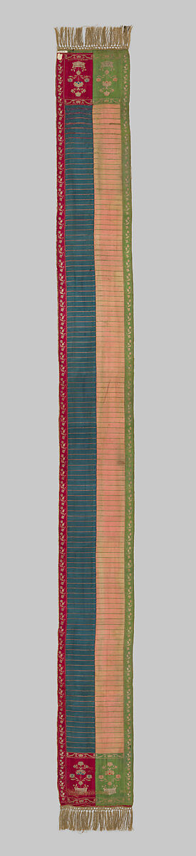 Sash, Manufactured by François Selimand (1778–1789), Silk and metal thread, possibly Polish