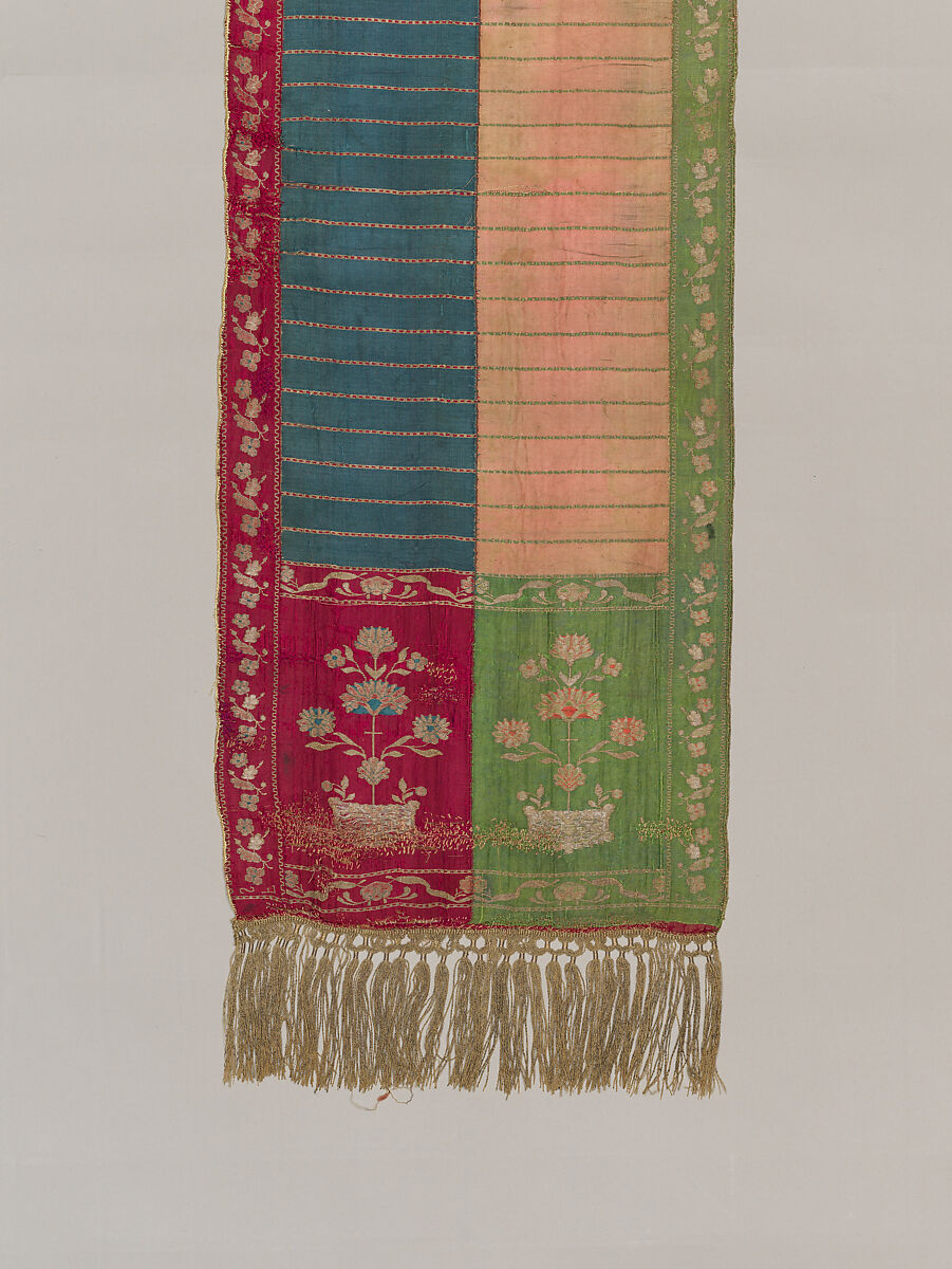 Sash, Manufactured by François Selimand (1778–1789), Silk and metal thread, possibly Polish