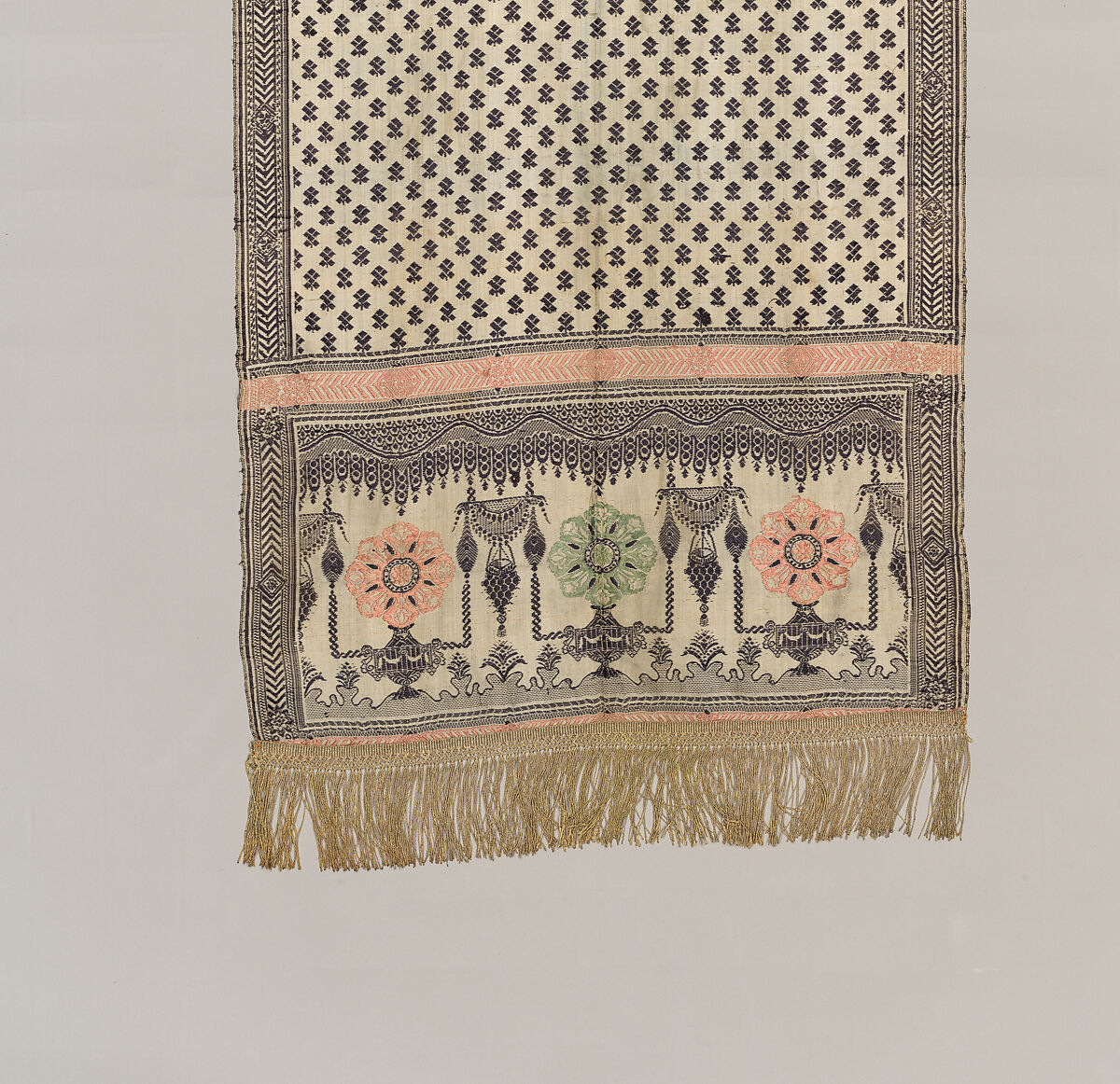 Sash, Silk and metal thread, possibly Polish