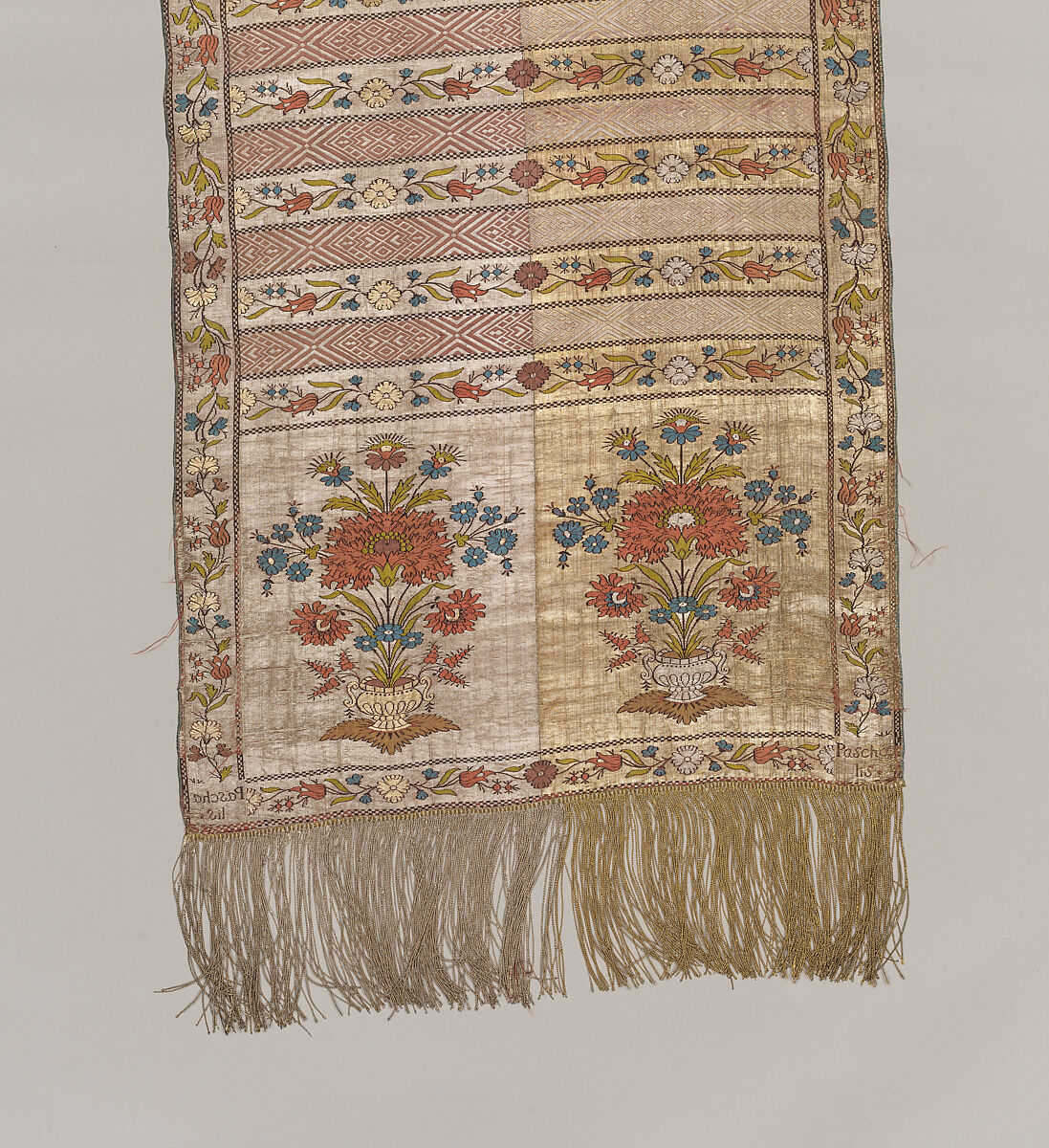 Sash, Manufactured by Jacob Paschalis, Silk and metal thread, Polish, Kobylka
