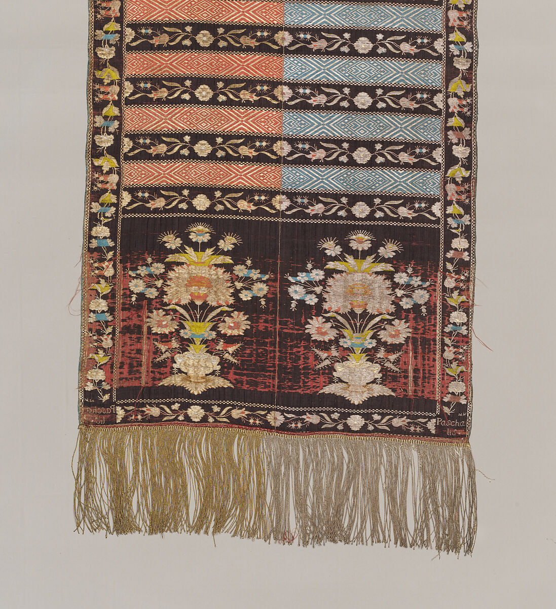 Sash, Manufactured by Jacob Paschalis, Silk and metal thread, Polish, Kobylka