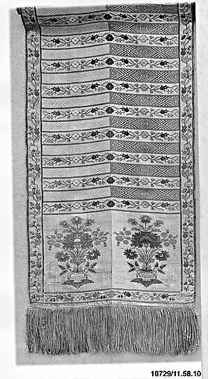 Sash, Manufactured by Jacob Paschalis, Silk and metal thread, Polish, Kobylka 