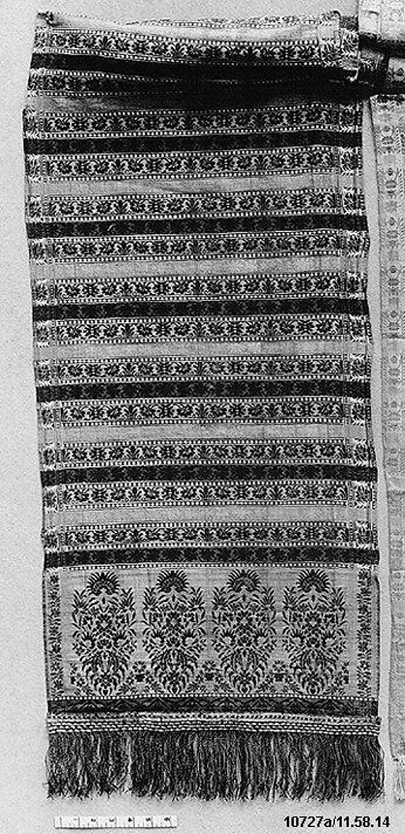 Sash, Silk and metal thread, Russian or Polish 