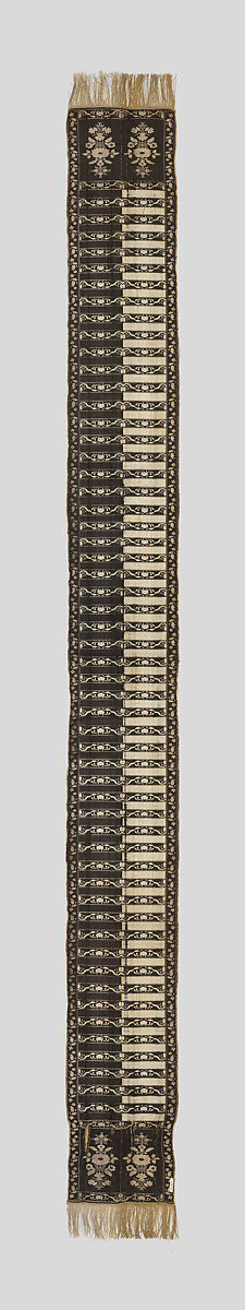 Sash, Manufactured by François Selimand (1778–1789), Silk and metal thread, Polish, Kobylka
