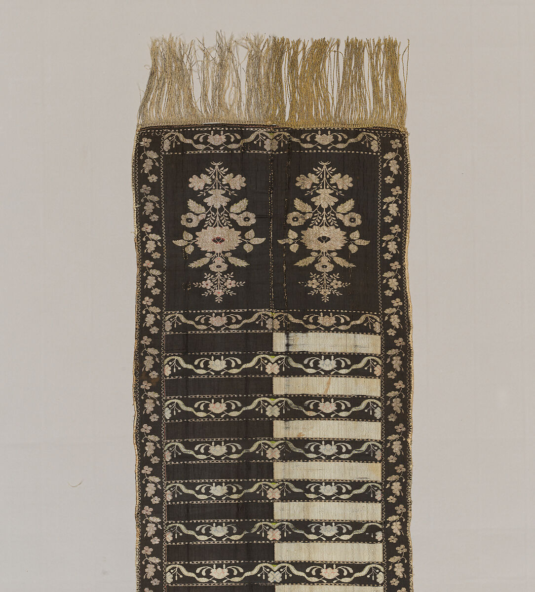 Sash, Manufactured by François Selimand (1778–1789), Silk and metal thread, Polish, Kobylka