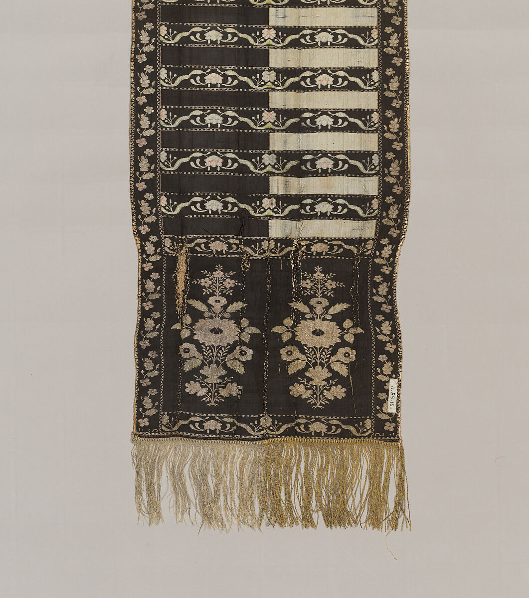 Sash, Manufactured by François Selimand (1778–1789), Silk and metal thread, Polish, Kobylka