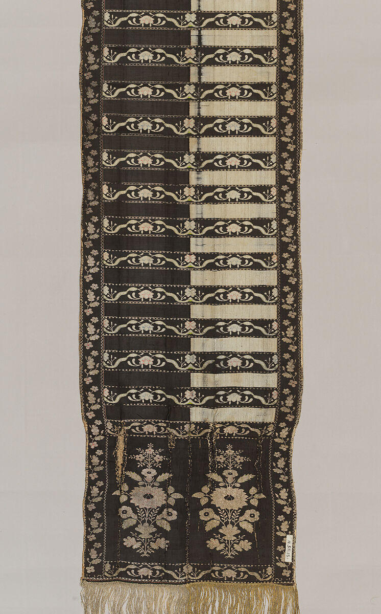 Sash, Manufactured by François Selimand (1778–1789), Silk and metal thread, Polish, Kobylka