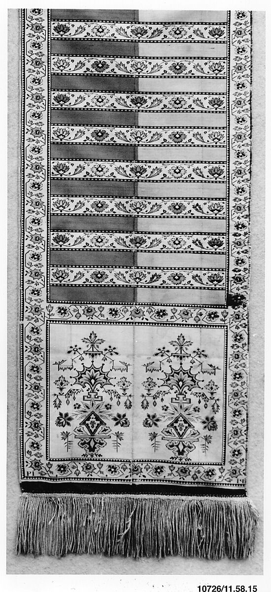 Sash, Manufactured by François Selimand (1778–1789), Silk and metal thread, Polish, Kobylka 