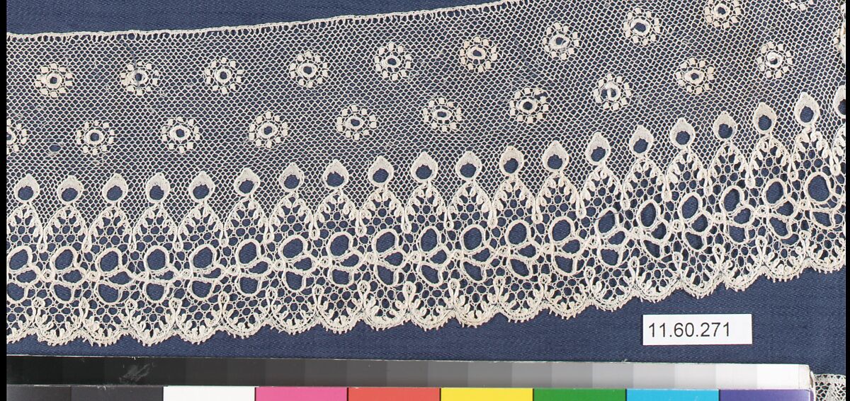 Fragment, Bobbin lace, British, Buckinghamshire